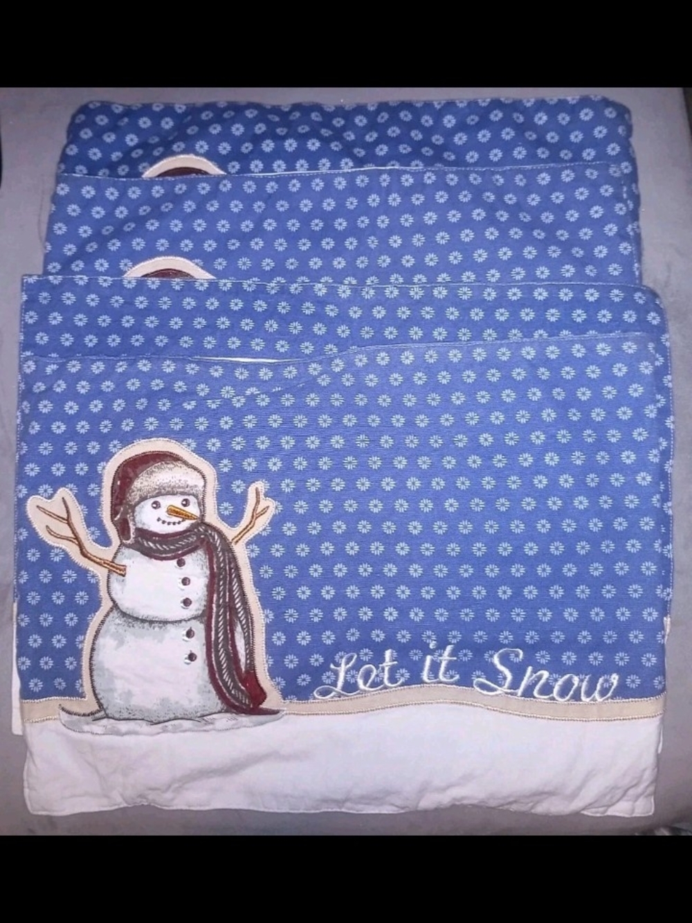 St. Nicholas Square Blue Snowman Kitchen Towel Set